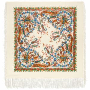Foulard en laine à franges de soie